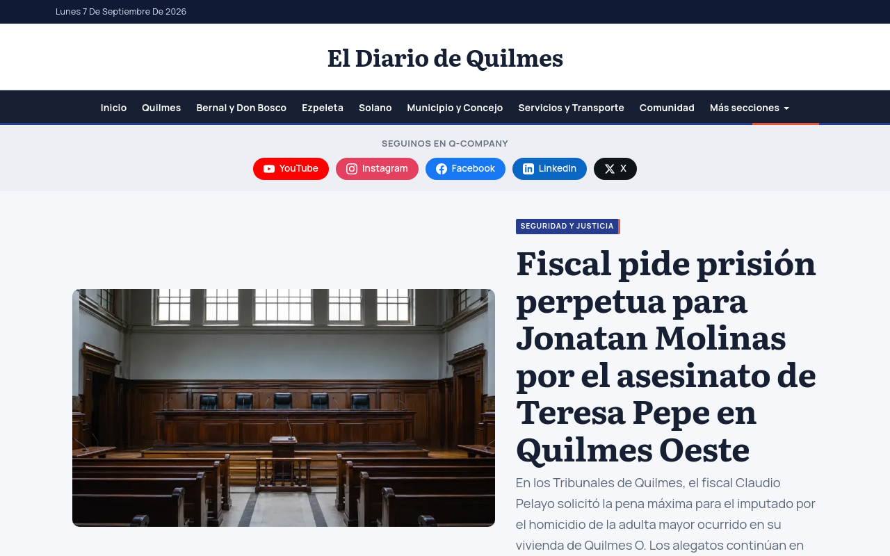 Sitio Web: Eldiariodequilmes